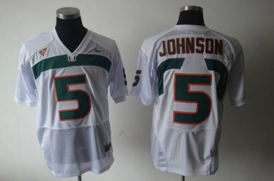 Hurricanes #5 Andre Johnson White Embroidered NCAA Jerseys Hurricanes #5 Andre Johnson White Embroidered NCAA Jerseys