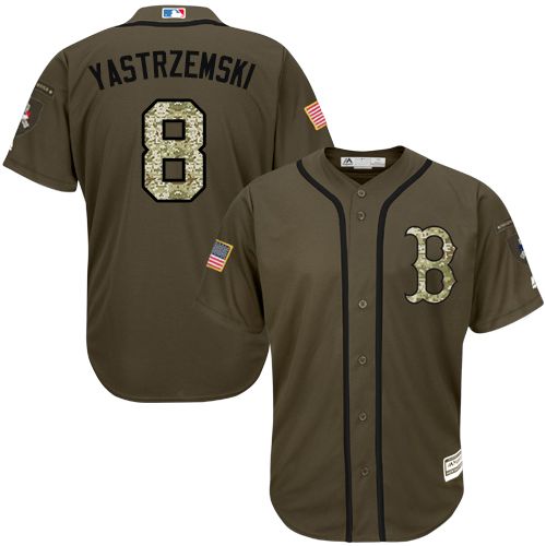 Red Sox #8 Carl Yastrzemski Green Salute to Service Stitched MLB