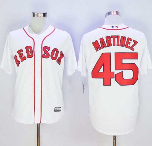 Red Sox #45 Pedro Martinez White Alternate Home New Cool Base