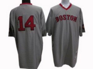 Boston Red Sox 14 Jim Rice 1975 throwback jersey gray
