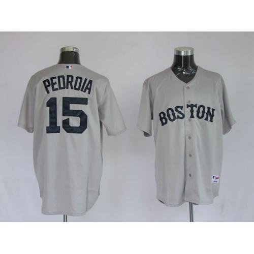 Jerseys Boston Red Sox 15 Dustin Pedroia Grey Jerseys Boston Red Sox 15 Dustin Pedroia Grey