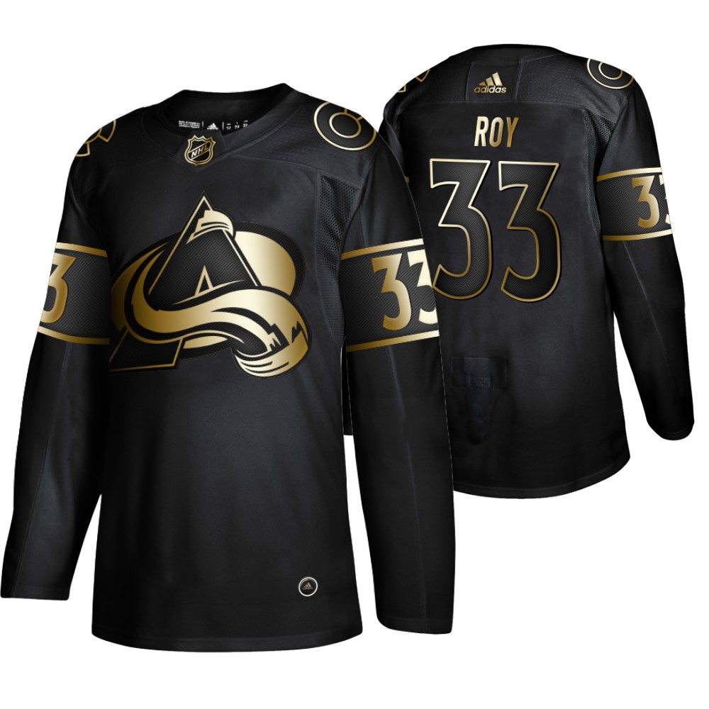 Avalanche 33 Patrick Roy Black Gold Adidas Jersey Avalanche 33 Patrick Roy Black Gold Adidas Jersey
