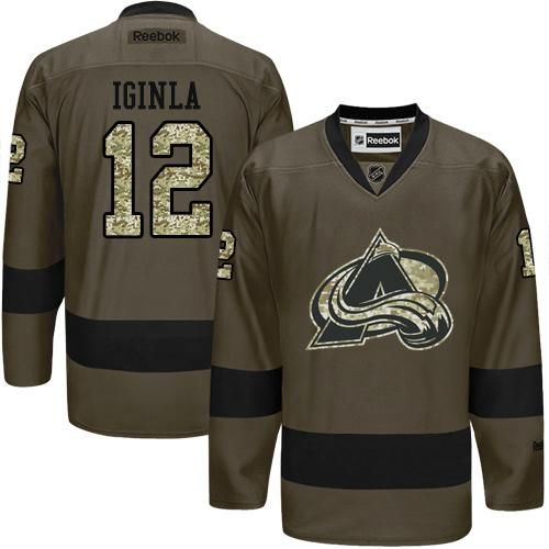 Avalanche #12 Jarome Iginla Green Salute to Service Stitched NHL Jersey Avalanche #12 Jarome Iginla Green Salute to Service Stitched NHL Jersey