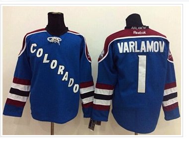 Colorado Avalanche #1 Semyon Varlamov Blue Third Stitched NHL Jersey