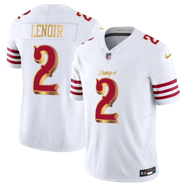 Men's San Francisco 49ers #2 Deommodore Lenoir White Gold 2025 F.U.S.E. “Rivalries” Vapor Limited Stitched Football Jersey Men's San Francisco 49ers #2 Deommodore Lenoir White Gold 2025 F.U.S.E. “Rivalries” Vapor Limited Stitched Football Jersey