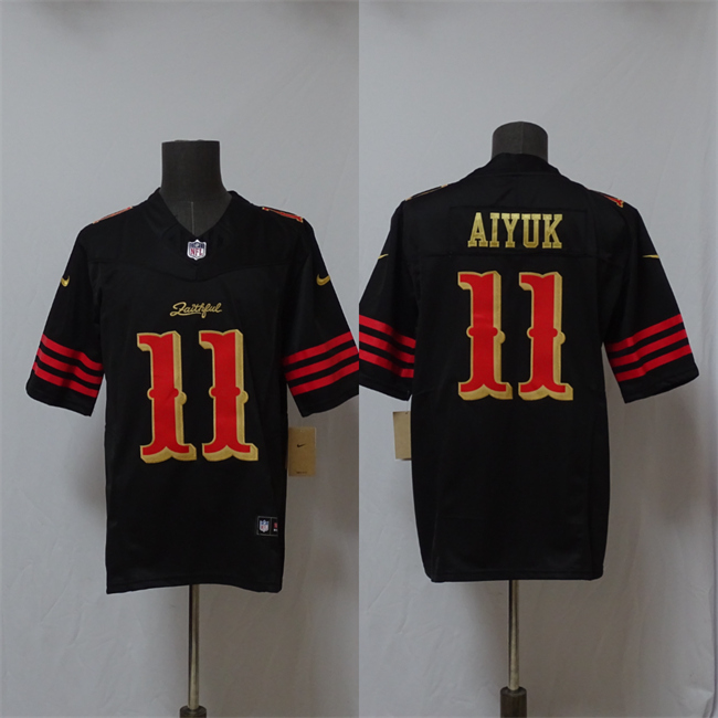 Men's San Francisco 49ers #11 Brandon Aiyuk Black 2025 F.U.S.E. “Rivalries” Vapor Limited Stitched Football Jersey Men's San Francisco 49ers #11 Brandon Aiyuk Black 2025 F.U.S.E. “Rivalries” Vapor Limited Stitched Football Jersey