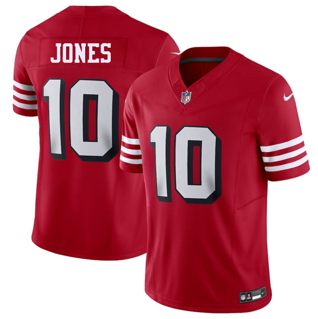 Men's San Francisco 49ers #10 Mac Jones New Red 2025 F.U.S.E. Vapor Untouchable Limited Stitched Football Jersey Men's San Francisco 49ers #10 Mac Jones New Red 2025 F.U.S.E. Vapor Untouchable Limited Stitched Football Jersey
