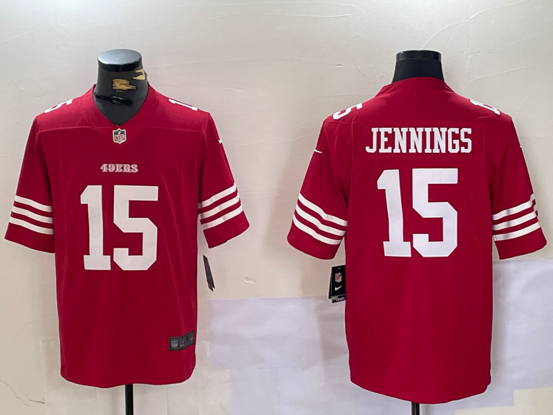 Men's San Francisco 49ers #15 Jauan Jennings Red Vapor Untouchable Limited Stitched Jersey 2 Men's San Francisco 49ers #15 Jauan Jennings Red Vapor Untouchable Limited Stitched Jersey 2