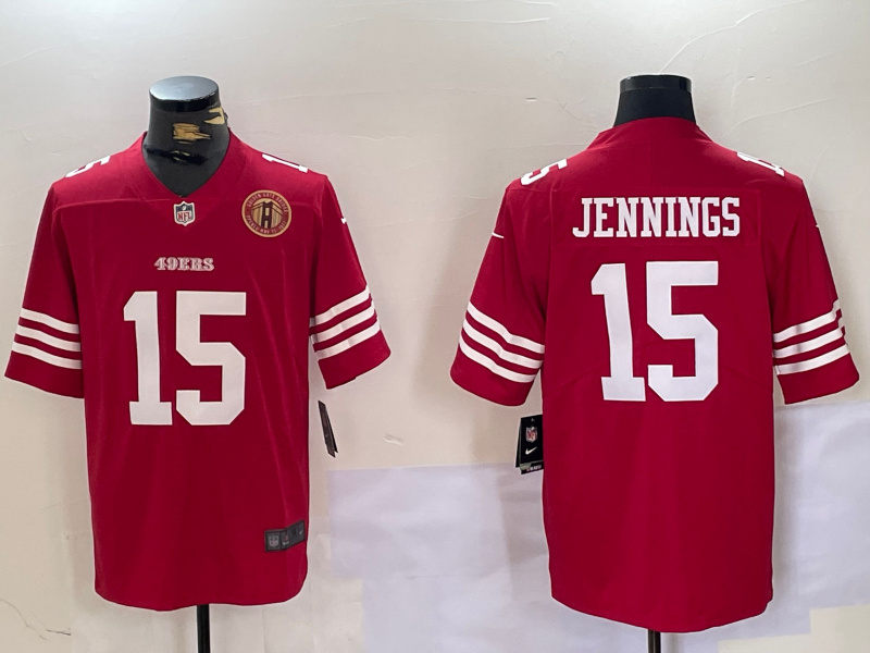 Men's San Francisco 49ers #15 Jauan Jennings Red Vapor Untouchable Limited Stitched Jersey Men's San Francisco 49ers #15 Jauan Jennings Red Vapor Untouchable Limited Stitched Jersey