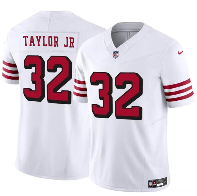 Men's San Francisco 49ers #32 Patrick Taylor Jr New White 2024 F.U.S.E. Vapor Untouchable Limited Stitched Football Jersey Men's San Francisco 49ers #32 Patrick Taylor Jr New White 2024 F.U.S.E. Vapor Untouchable Limited Stitched Football Jersey