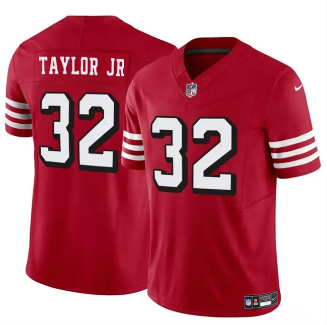 Men's San Francisco 49ers #32 Patrick Taylor Jr New Red 2024 F.U.S.E. Vapor Untouchable Limited Stitched Football Jersey Men's San Francisco 49ers #32 Patrick Taylor Jr New Red 2024 F.U.S.E. Vapor Untouchable Limited Stitched Football Jersey