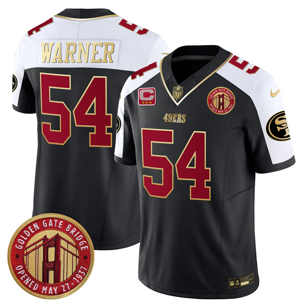 Men's San Francisco 49ers #54 Fred Warner Balck F.U.S.E. Golden Gate Bridge With 3-Star C Patch Alternate Vapor Limited Stitched Football Jersey Men's San Francisco 49ers #54 Fred Warner Balck F.U.S.E. Golden Gate Bridge With 3-Star C Patch Alternate Vapor Limited Stitched Football Jersey