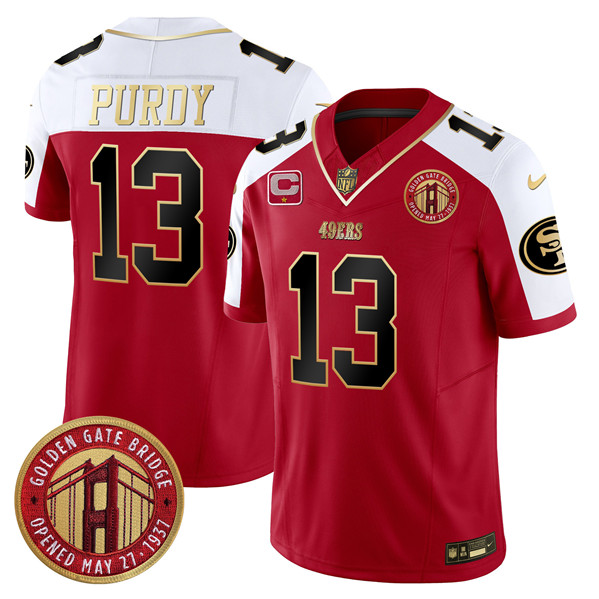 Men's San Francisco 49ers #13 Brock Purdy Red F.U.S.E. Golden Gate Bridge With 1-Star C Patch Alternate Vapor Limited Stitched Football Jersey Men's San Francisco 49ers #13 Brock Purdy Red F.U.S.E. Golden Gate Bridge With 1-Star C Patch Alternate Vapor Limited Stitched Football Jersey