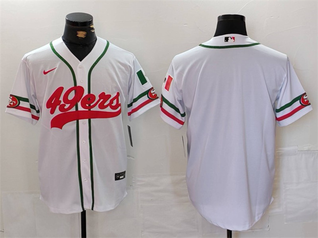 Men's San Francisco 49ers Blank White With Patch Cool Base Stitched Baseball Jersey Men's San Francisco 49ers Blank White With Patch Cool Base Stitched Baseball Jersey