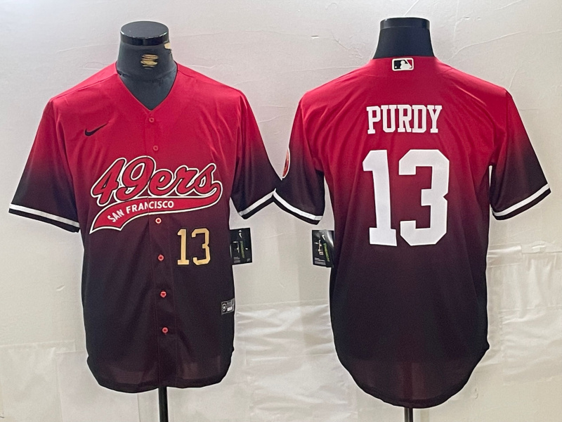 Men's San Francisco 49ers #13 Brock Purdy RedBlack With Patch Cool Base Stitched Jerseys 1 Men's San Francisco 49ers #13 Brock Purdy RedBlack With Patch Cool Base Stitched Jerseys 1