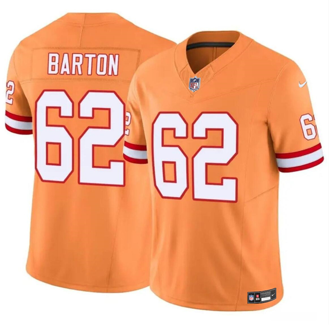 Men's Tampa Bay Buccaneers #62 Graham Barton Orange 2024 Draft F.U.S.E. Throwback Limited Stitched Jersey Men's Tampa Bay Buccaneers #62 Graham Barton Orange 2024 Draft F.U.S.E. Throwback Limited Stitched Jersey