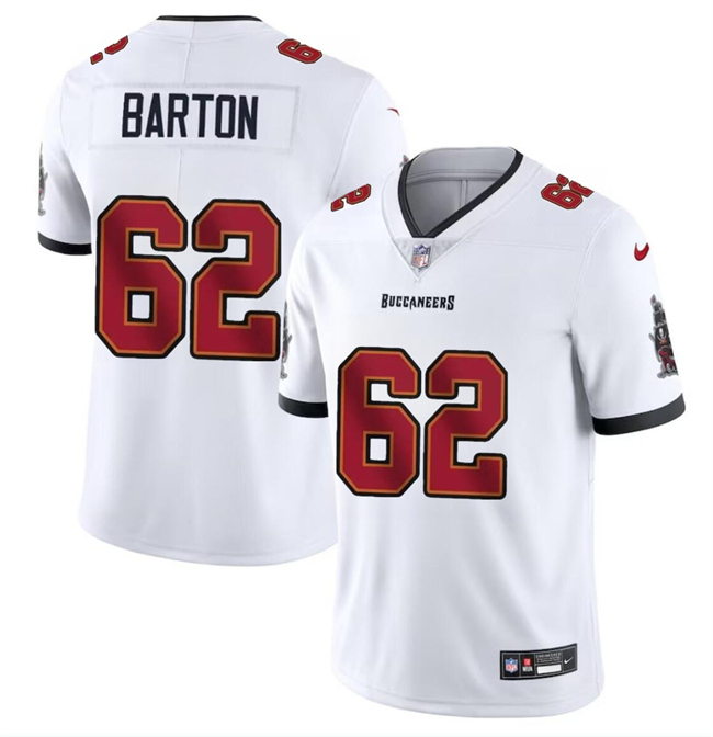 Men's Tampa Bay Buccaneers #62 Graham Barton White 2024 Draft Vapor Limited Stitched Jersey Men's Tampa Bay Buccaneers #62 Graham Barton White 2024 Draft Vapor Limited Stitched Jersey