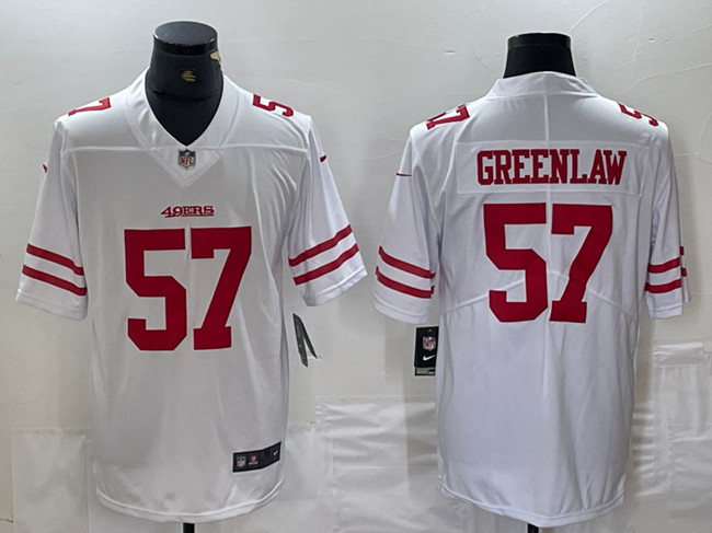 Men's San Francisco 49ers #57 Dre Greenlaw White Vapor Untouchable Limited Stitched Jersey Men's San Francisco 49ers #57 Dre Greenlaw White Vapor Untouchable Limited Stitched Jersey