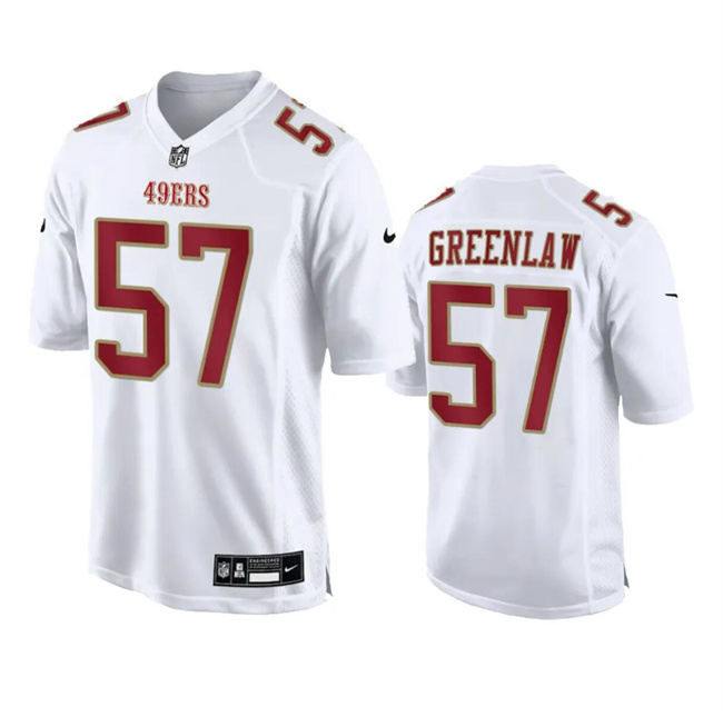 Men's San Francisco 49ers #57 Dre Greenlaw White Fashion Vapor Untouchable Limited Stitched Football Jersey Men's San Francisco 49ers #57 Dre Greenlaw White Fashion Vapor Untouchable Limited Stitched Football Jersey