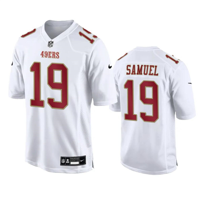 Men's San Francisco 49ers #19 Deebo Samuel White Fashion Vapor Untouchable Limited Stitched Football Jersey Men's San Francisco 49ers #19 Deebo Samuel White Fashion Vapor Untouchable Limited Stitched Football Jersey