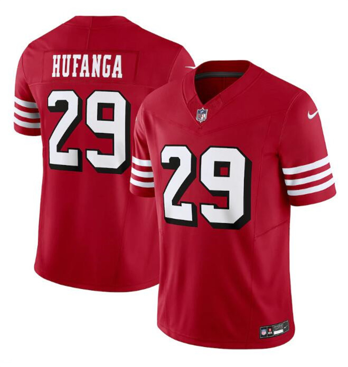 Men's San Francisco 49ers #29 Talanoa Hufanga New Red 2023 F.U.S.E. Stitched Football Jersey Men's San Francisco 49ers #29 Talanoa Hufanga New Red 2023 F.U.S.E. Stitched Football Jersey