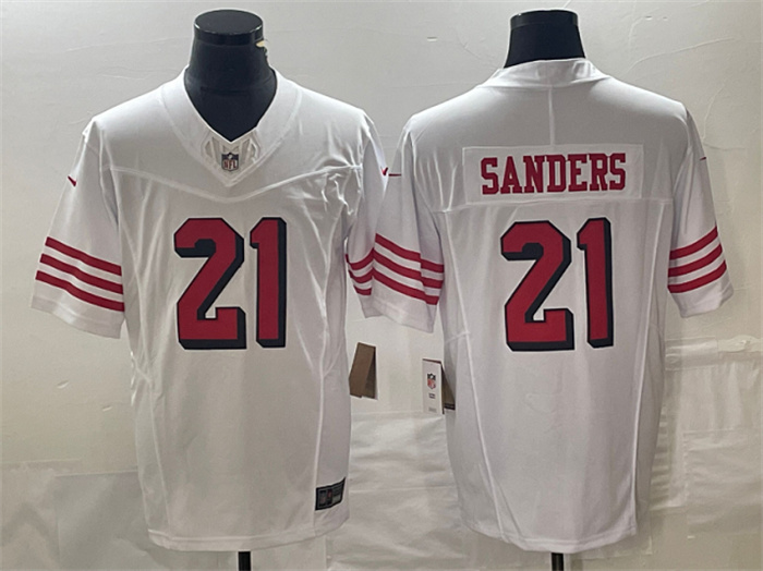Men's San Francisco 49ers #21 Deion Sanders White 2023 F.U.S.E. Vapor Untouchable Limited Stitched Football Jersey Men's San Francisco 49ers #21 Deion Sanders White 2023 F.U.S.E. Vapor Untouchable Limited Stitched Football Jersey