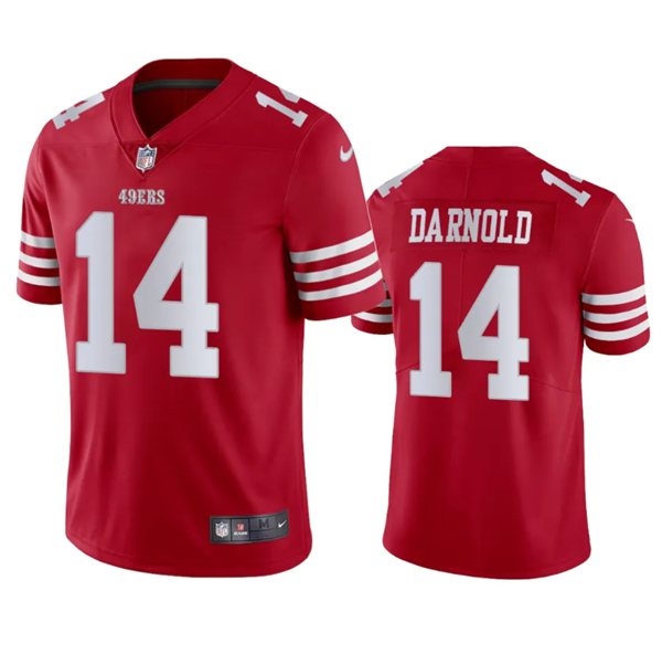 Men's San Francisco 49ers #14 Sam Darnold Red Vapor Untouchable Limited Stitched Football Jersey Men's San Francisco 49ers #14 Sam Darnold Red Vapor Untouchable Limited Stitched Football Jersey