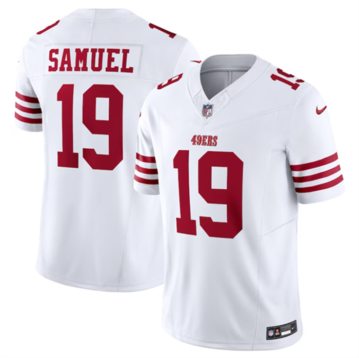 Men's San Francisco 49ers #19 Deebo Samuel White 2023 F.U.S.E. Vapor Untouchable Limited Stitched Football Jersey Men's San Francisco 49ers #19 Deebo Samuel White 2023 F.U.S.E. Vapor Untouchable Limited Stitched Football Jersey