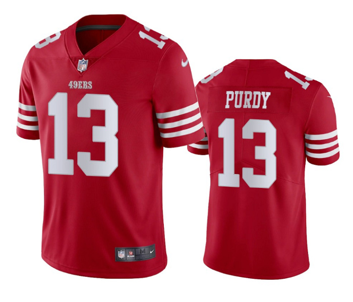 Men's San Francisco 49ers #13 Brock Purdy Red Vapor Untouchable Limited Stitched Football Jersey Men's San Francisco 49ers #13 Brock Purdy Red Vapor Untouchable Limited Stitched Football Jersey