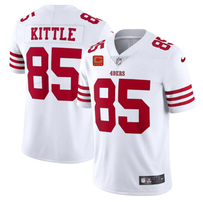 Men's San Francisco 49ers #85 George Kittle 2022 White With 1-Star C Patch Vapor Untouchable Limited Stitched Football Jersey Men's San Francisco 49ers #85 George Kittle 2022 White With 1-Star C Patch Vapor Untouchable Limited Stitched Football Jersey