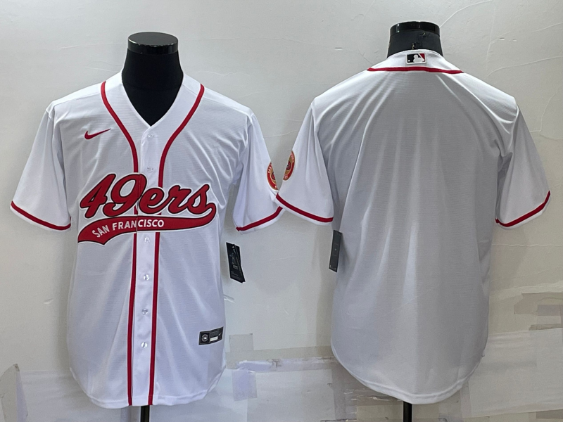 Men's San Francisco 49ers Blank White Cool Base Stitched Baseball Jersey Men's San Francisco 49ers Blank White Cool Base Stitched Baseball Jersey