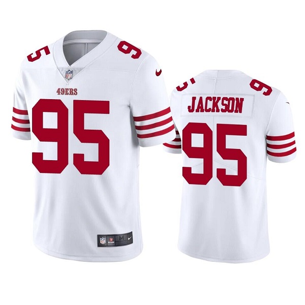 Men's San Francisco 49ers #95 Drake Jackson 2022 White Vapor Untouchable Stitched Football Jersey Men's San Francisco 49ers #95 Drake Jackson 2022 White Vapor Untouchable Stitched Football Jersey