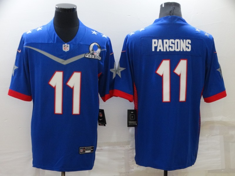 Nike Cowboys 11 Micah Parsons Blue 2022 NFC Pro Bowl Limited Jersey Nike Cowboys 11 Micah Parsons Blue 2022 NFC Pro Bowl Limited Jersey