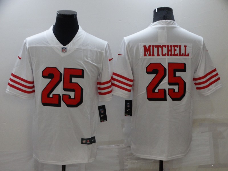 Nike 49ers 25 Elijah Mitchell White Color Rush Vapor Limited Jersey Nike 49ers 25 Elijah Mitchell White Color Rush Vapor Limited Jersey