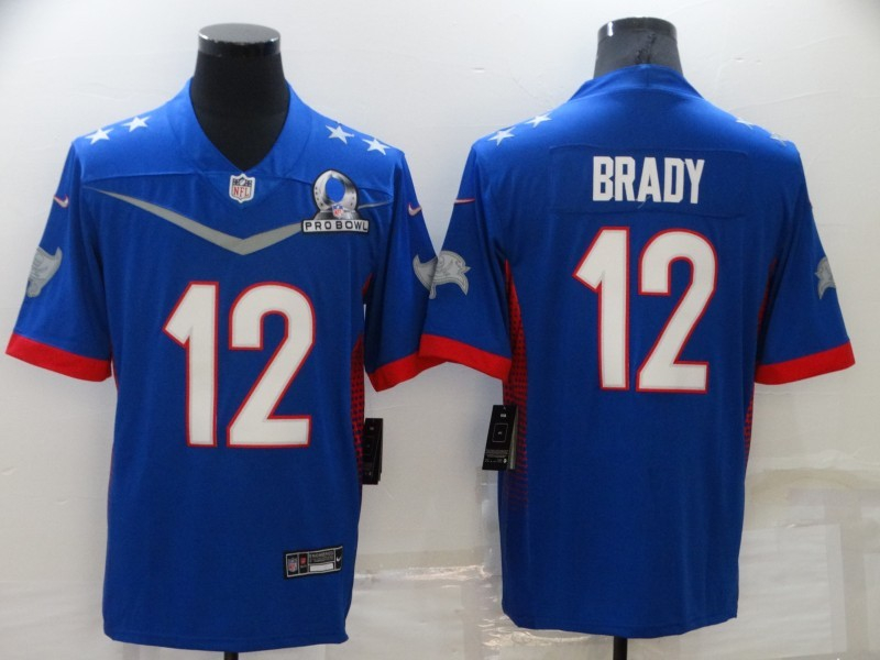 Nike Buccaneers 12 Tom Brady Blue 2022 NFC Pro Bowl Limited Jersey Nike Buccaneers 12 Tom Brady Blue 2022 NFC Pro Bowl Limited Jersey