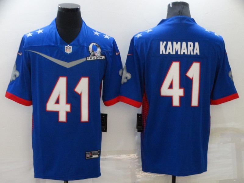 Nike Saints 41 Alvin Kamara Blue 2022 NFC Pro Bowl Limited Jersey Nike Saints 41 Alvin Kamara Blue 2022 NFC Pro Bowl Limited Jersey