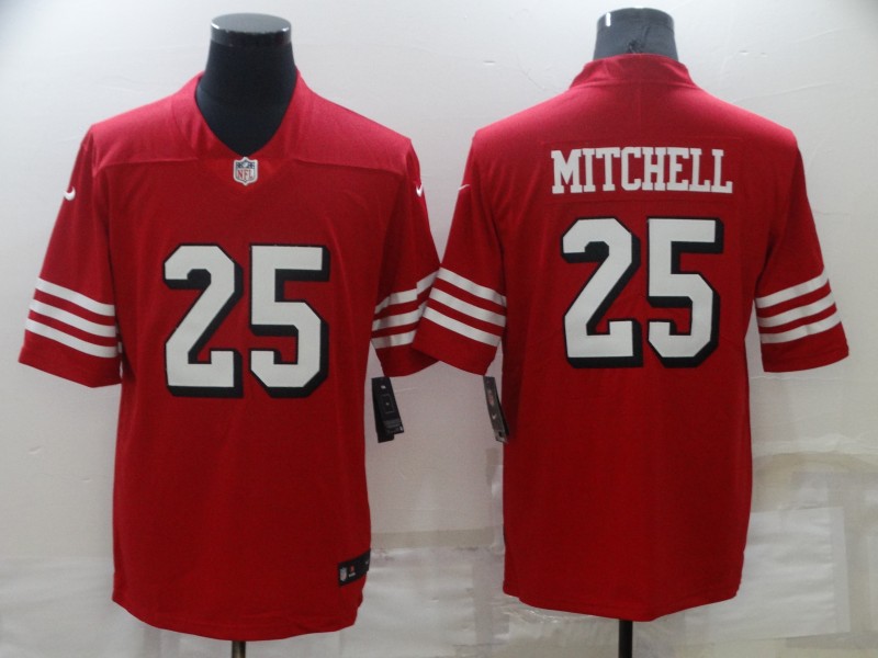 Nike 49ers 25 Elijah Mitchell Red Color Rush Vapor Limited Jersey Nike 49ers 25 Elijah Mitchell Red Color Rush Vapor Limited Jersey