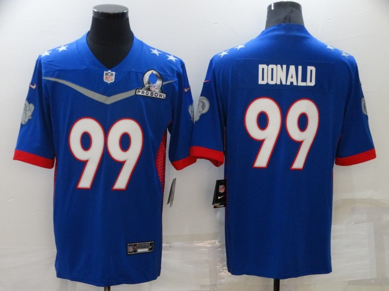 Nike Rams 99 Aaron Donald Blue 2022 NFC Pro Bowl Limited Jersey Nike Rams 99 Aaron Donald Blue 2022 NFC Pro Bowl Limited Jersey