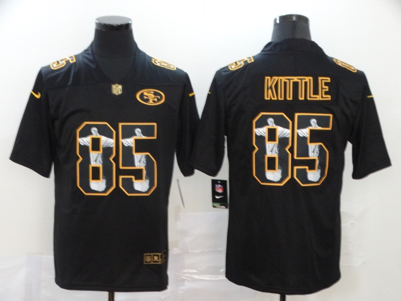 Men's San Francisco 49ers #85 George Kittle Jesus Faith Black Vapor Untouchable Stitched NFL Nike Limited Jersey Men's San Francisco 49ers #85 George Kittle Jesus Faith Black Vapor Untouchable Stitched NFL Nike Limited Jersey