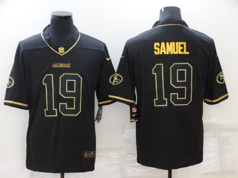 Men's San Francisco 49ers #19 Deebo Samuel Black Golden Edition Stitched NFL Nike Limited Jersey Men's San Francisco 49ers #19 Deebo Samuel Black Golden Edition Stitched NFL Nike Limited Jersey