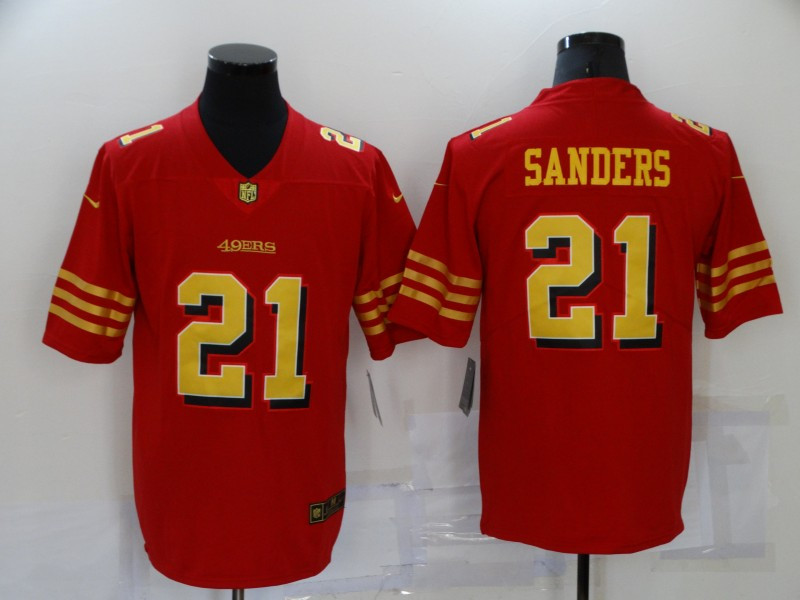 Men's San Francisco 49ers #21 Deion Sanders Red Gold 2021 Vapor Untouchable Stitched NFL Nike Limited Jersey Men's San Francisco 49ers #21 Deion Sanders Red Gold 2021 Vapor Untouchable Stitched NFL Nike Limited Jersey