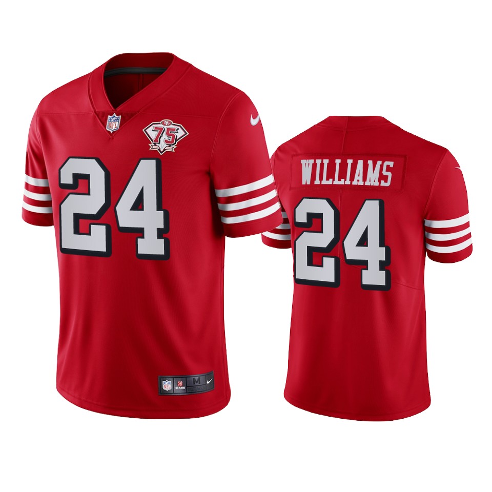 Nike 49ers #24 K'Waun Williams Red Rush Men's 75th Anniversary Stitched NFL Vapor Untouchable Limited Jersey Nike 49ers #24 K'Waun Williams Red Rush Men's 75th Anniversary Stitched NFL Vapor Untouchable Limited Jersey