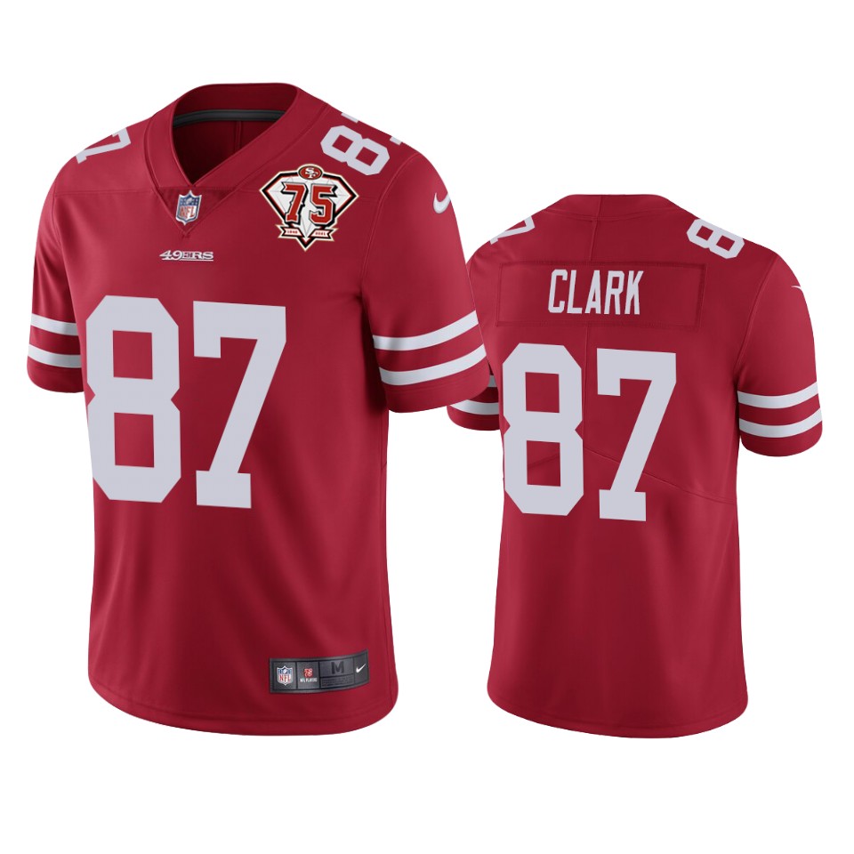 Nike 49ers #87 Dwight Clark Red Men's 75th Anniversary Stitched NFL Vapor Untouchable Limited Jersey Nike 49ers #87 Dwight Clark Red Men's 75th Anniversary Stitched NFL Vapor Untouchable Limited Jersey