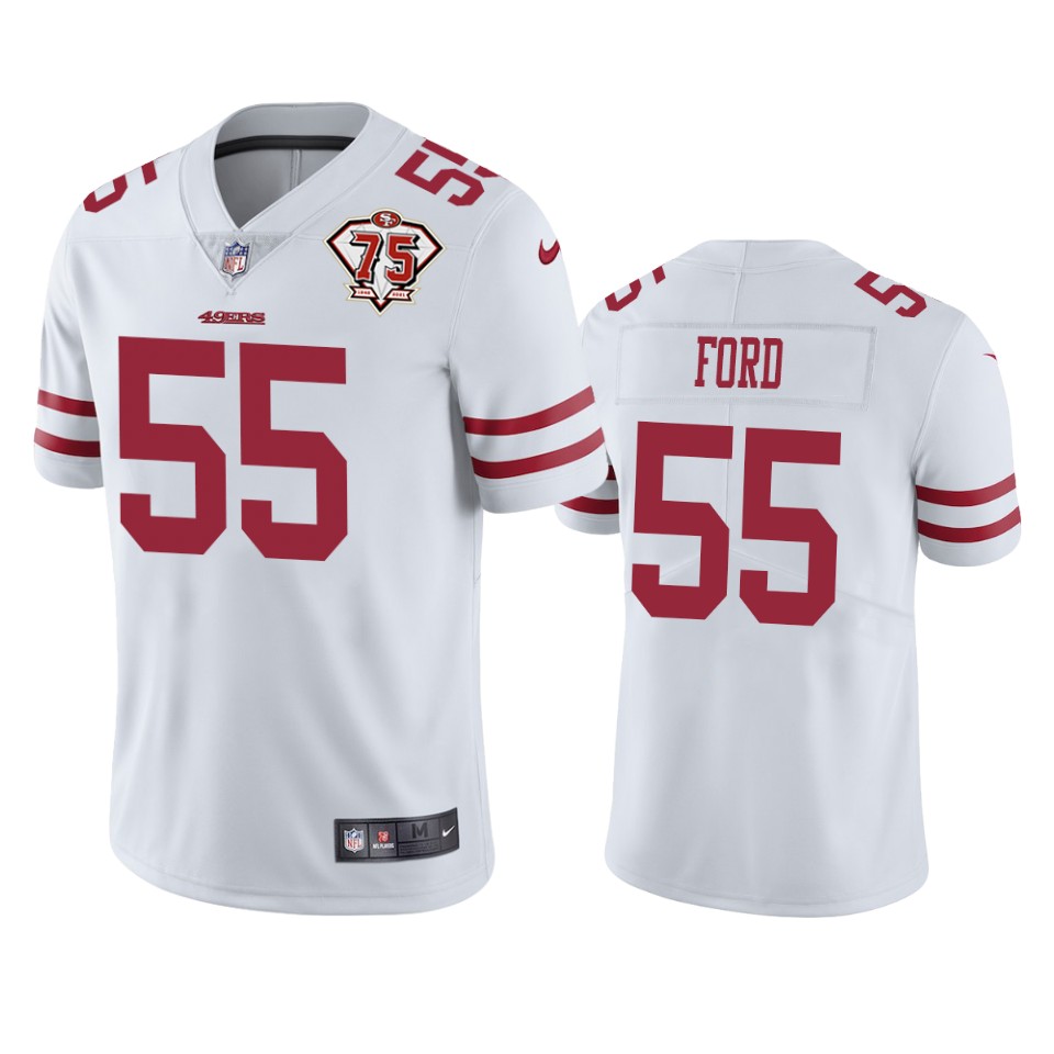Nike 49ers #55 Dee Ford White Men's 75th Anniversary Stitched NFL Vapor Untouchable Limited Jersey Nike 49ers #55 Dee Ford White Men's 75th Anniversary Stitched NFL Vapor Untouchable Limited Jersey