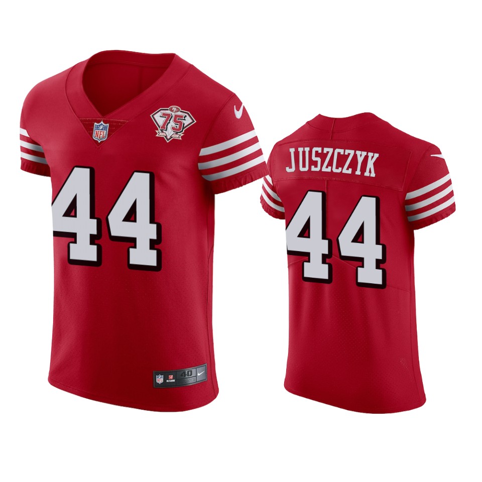 Nike 49ers #44 kyle juszczyk Red Rush Men's 75th Anniversary Stitched NFL Vapor Untouchable Elite Jersey Nike 49ers #44 kyle juszczyk Red Rush Men's 75th Anniversary Stitched NFL Vapor Untouchable Elite Jersey