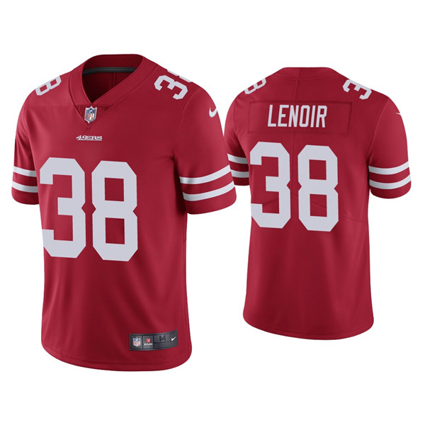 Men's 49ers #38 Deommodore Lenoir Red Vapor Limited Jersey Men's 49ers #38 Deommodore Lenoir Red Vapor Limited Jersey