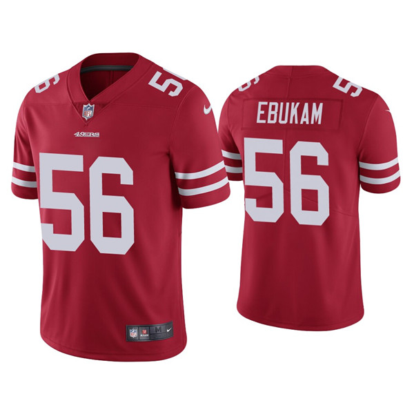 Men's 49ers #56 Samson Ebukam Red Vapor Limited Jersey Men's 49ers #56 Samson Ebukam Red Vapor Limited Jersey