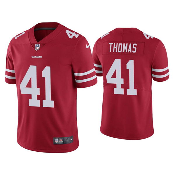 Men's 49ers #41 Ambry Thomas Red Vapor Limited Jersey Men's 49ers #41 Ambry Thomas Red Vapor Limited Jersey