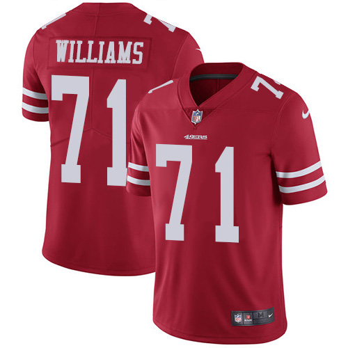San Francisco 49ers #71 Trent Williams Red Team Color Men's Stitched NFL Vapor Untouchable Limited Jersey San Francisco 49ers #71 Trent Williams Red Team Color Men's Stitched NFL Vapor Untouchable Limited Jersey