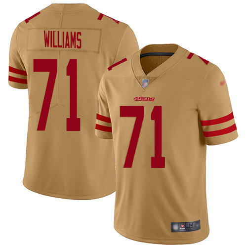 San Francisco 49ers #71 Trent Williams Gold Men's Stitched NFL Limited Inverted Legend Jersey San Francisco 49ers #71 Trent Williams Gold Men's Stitched NFL Limited Inverted Legend Jersey